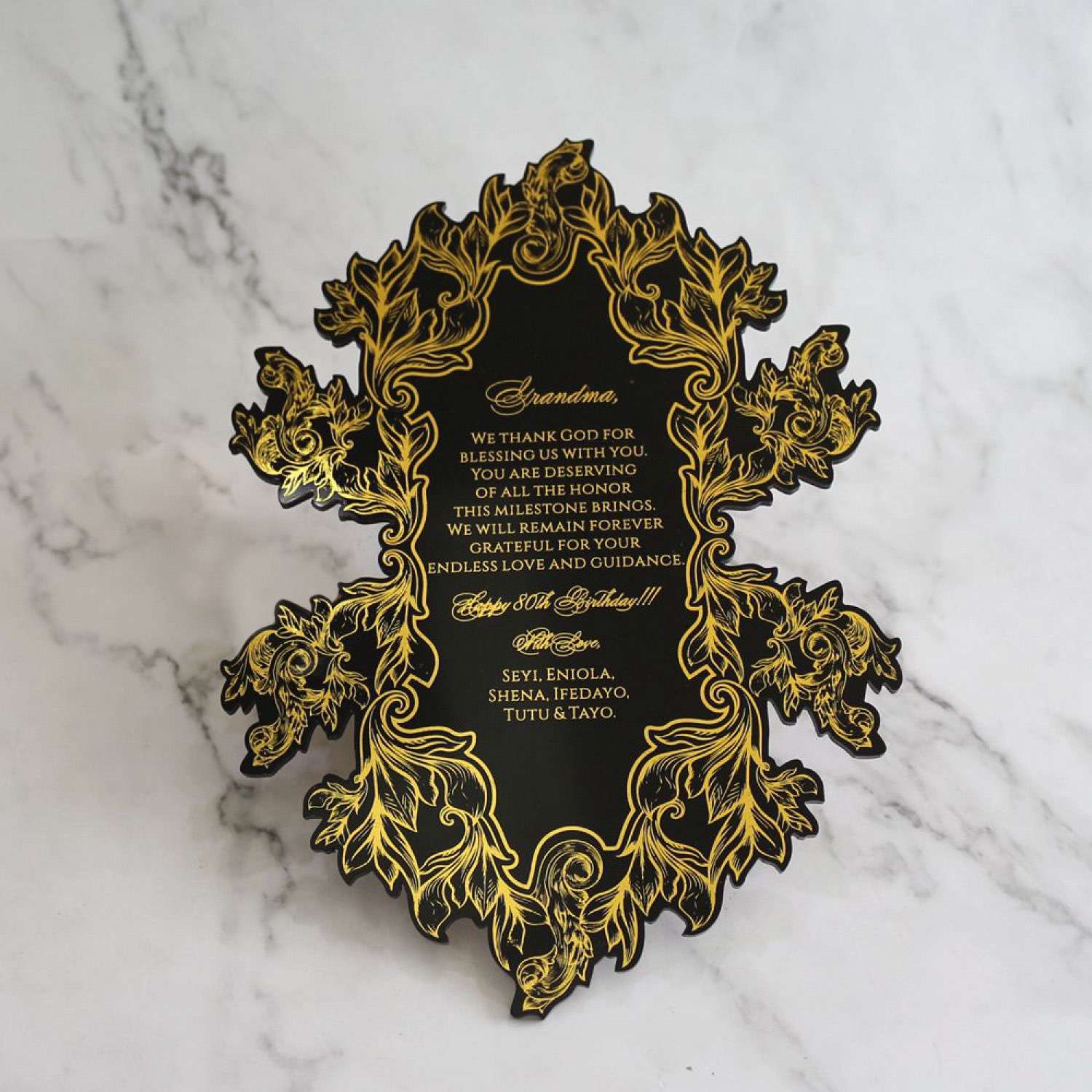 Foil Printing Acrylic Invitation Card Thank You Card Greeting Card
